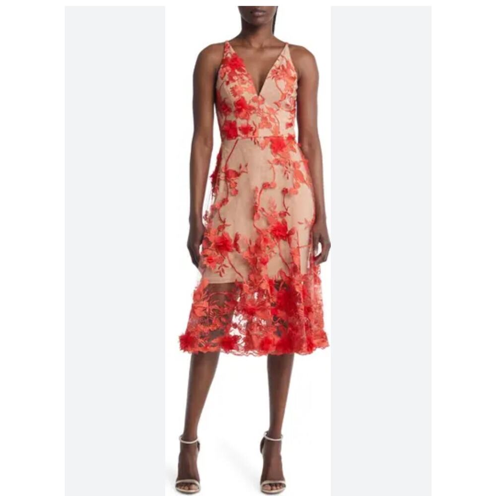 Elegant Dress the Population Audrey Embroidered Fit & Flare Dress - Picture 1 of 5